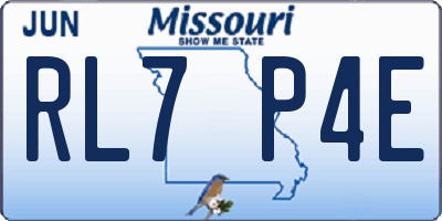 MO license plate RL7P4E