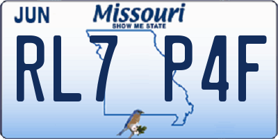 MO license plate RL7P4F