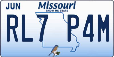 MO license plate RL7P4M