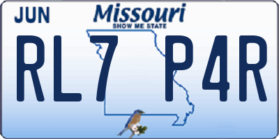 MO license plate RL7P4R