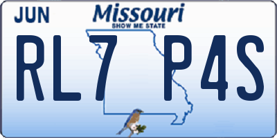 MO license plate RL7P4S