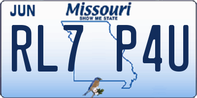 MO license plate RL7P4U