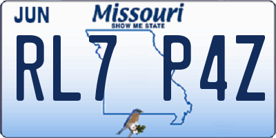MO license plate RL7P4Z