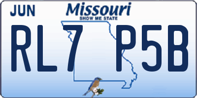 MO license plate RL7P5B