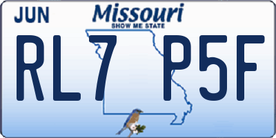 MO license plate RL7P5F