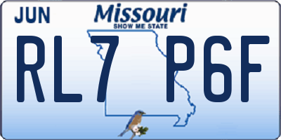 MO license plate RL7P6F