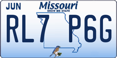 MO license plate RL7P6G