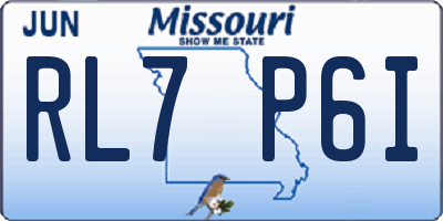 MO license plate RL7P6I