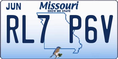 MO license plate RL7P6V