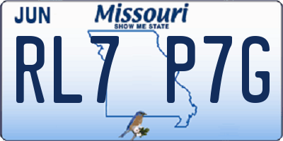 MO license plate RL7P7G
