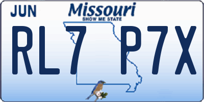 MO license plate RL7P7X