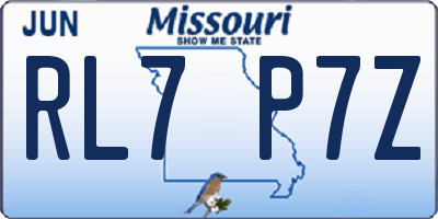 MO license plate RL7P7Z