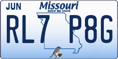 MO license plate RL7P8G