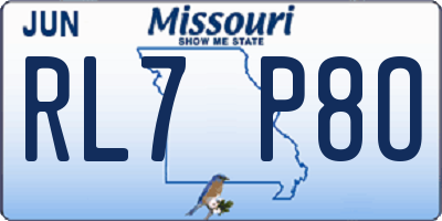 MO license plate RL7P8O