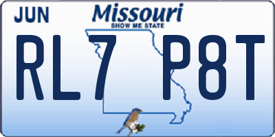 MO license plate RL7P8T