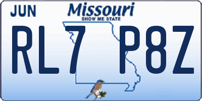 MO license plate RL7P8Z