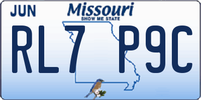 MO license plate RL7P9C