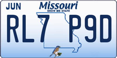 MO license plate RL7P9D