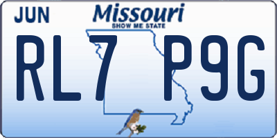 MO license plate RL7P9G
