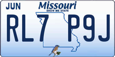 MO license plate RL7P9J