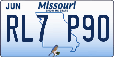 MO license plate RL7P9O