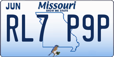MO license plate RL7P9P