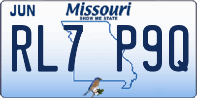 MO license plate RL7P9Q