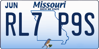 MO license plate RL7P9S