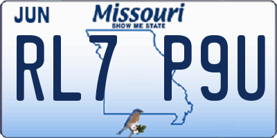 MO license plate RL7P9U