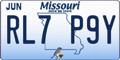 MO license plate RL7P9Y