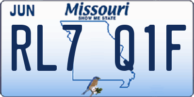MO license plate RL7Q1F