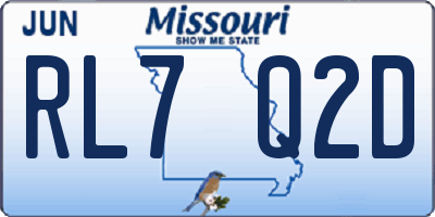 MO license plate RL7Q2D