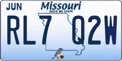 MO license plate RL7Q2W