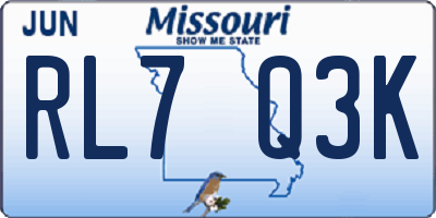 MO license plate RL7Q3K