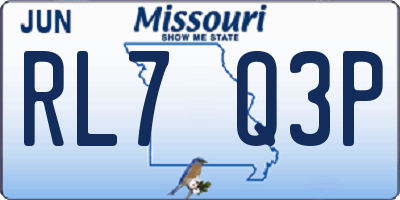MO license plate RL7Q3P