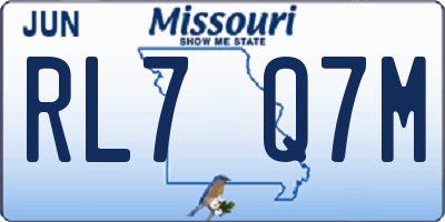 MO license plate RL7Q7M