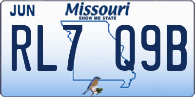 MO license plate RL7Q9B