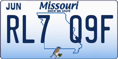 MO license plate RL7Q9F