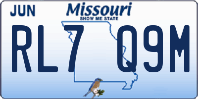 MO license plate RL7Q9M