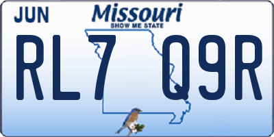MO license plate RL7Q9R