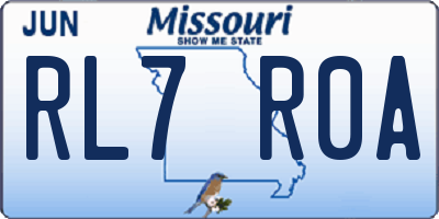 MO license plate RL7R0A