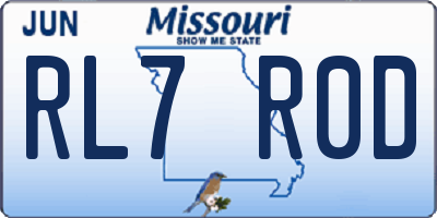 MO license plate RL7R0D