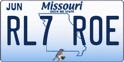 MO license plate RL7R0E