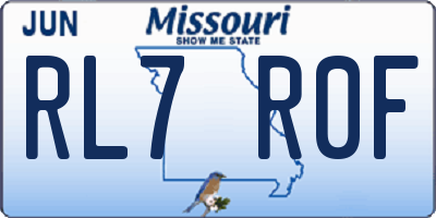 MO license plate RL7R0F