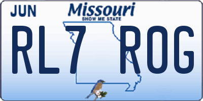 MO license plate RL7R0G