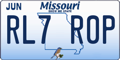MO license plate RL7R0P