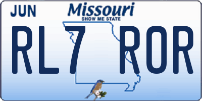 MO license plate RL7R0R