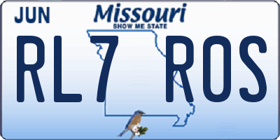 MO license plate RL7R0S