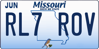 MO license plate RL7R0V