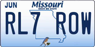 MO license plate RL7R0W